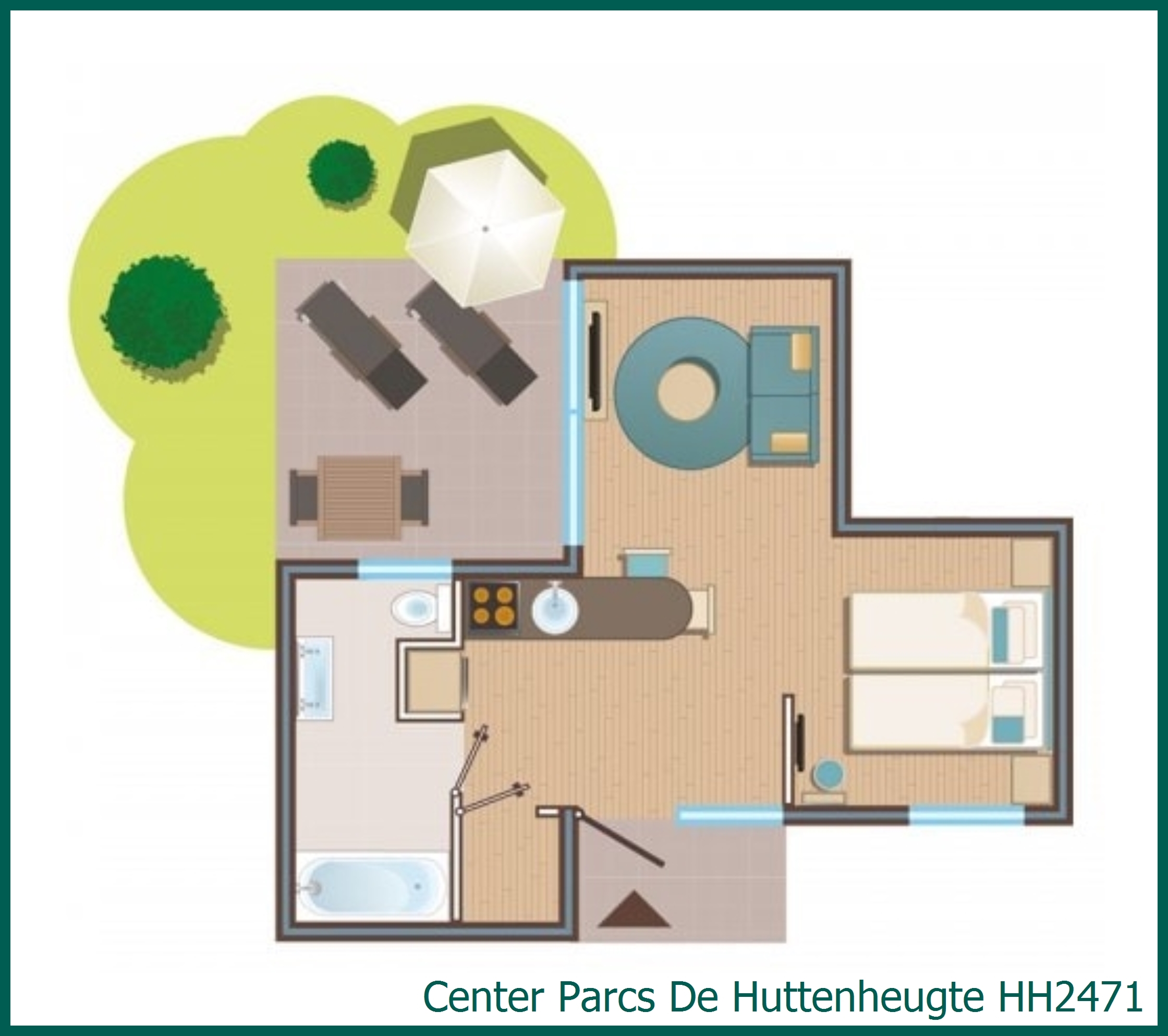 Premium 2 personen cottage HH2471 in De Huttenheugte
