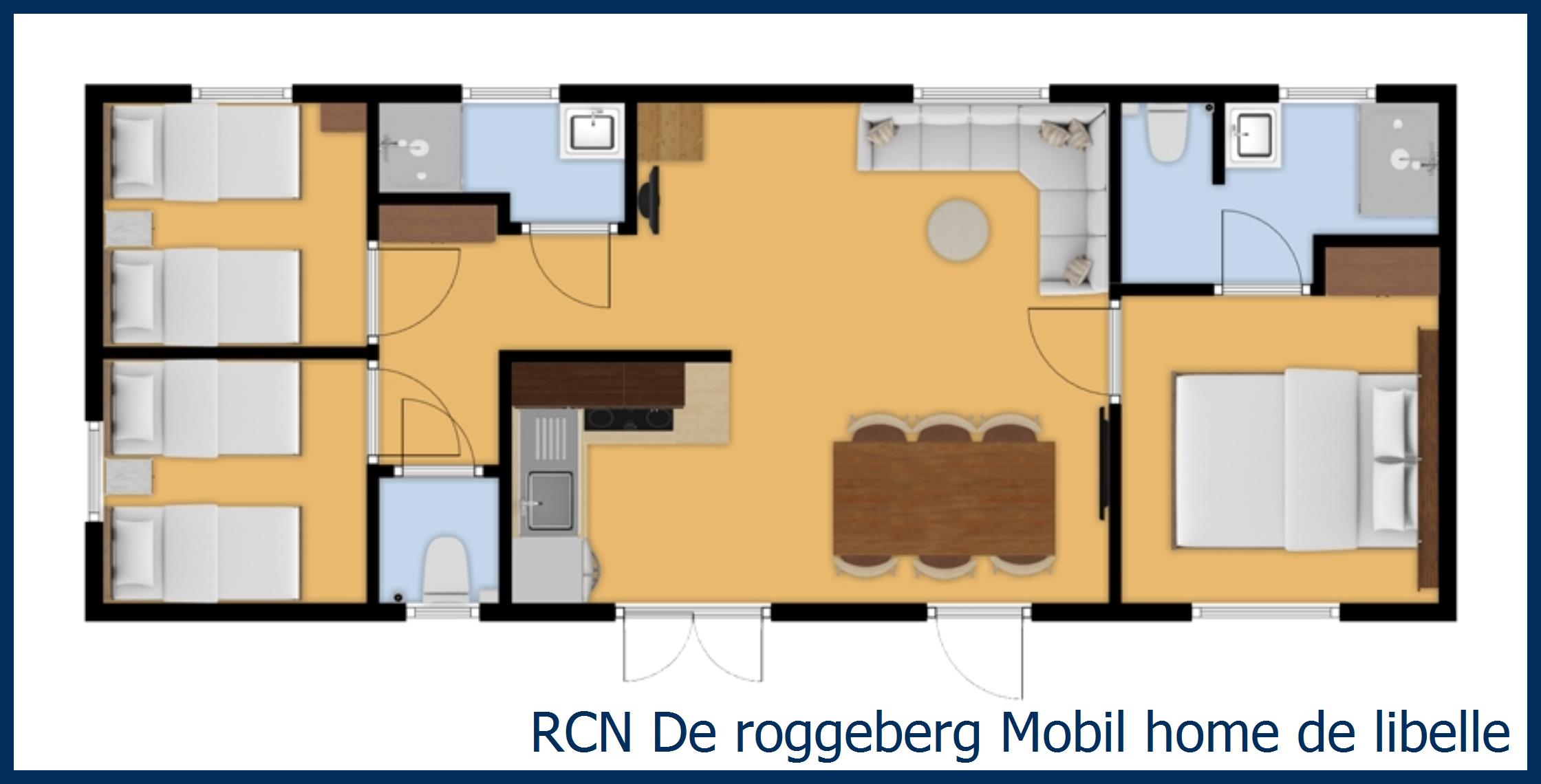 Stacaravan Mobil home de libelle in De Roggeberg