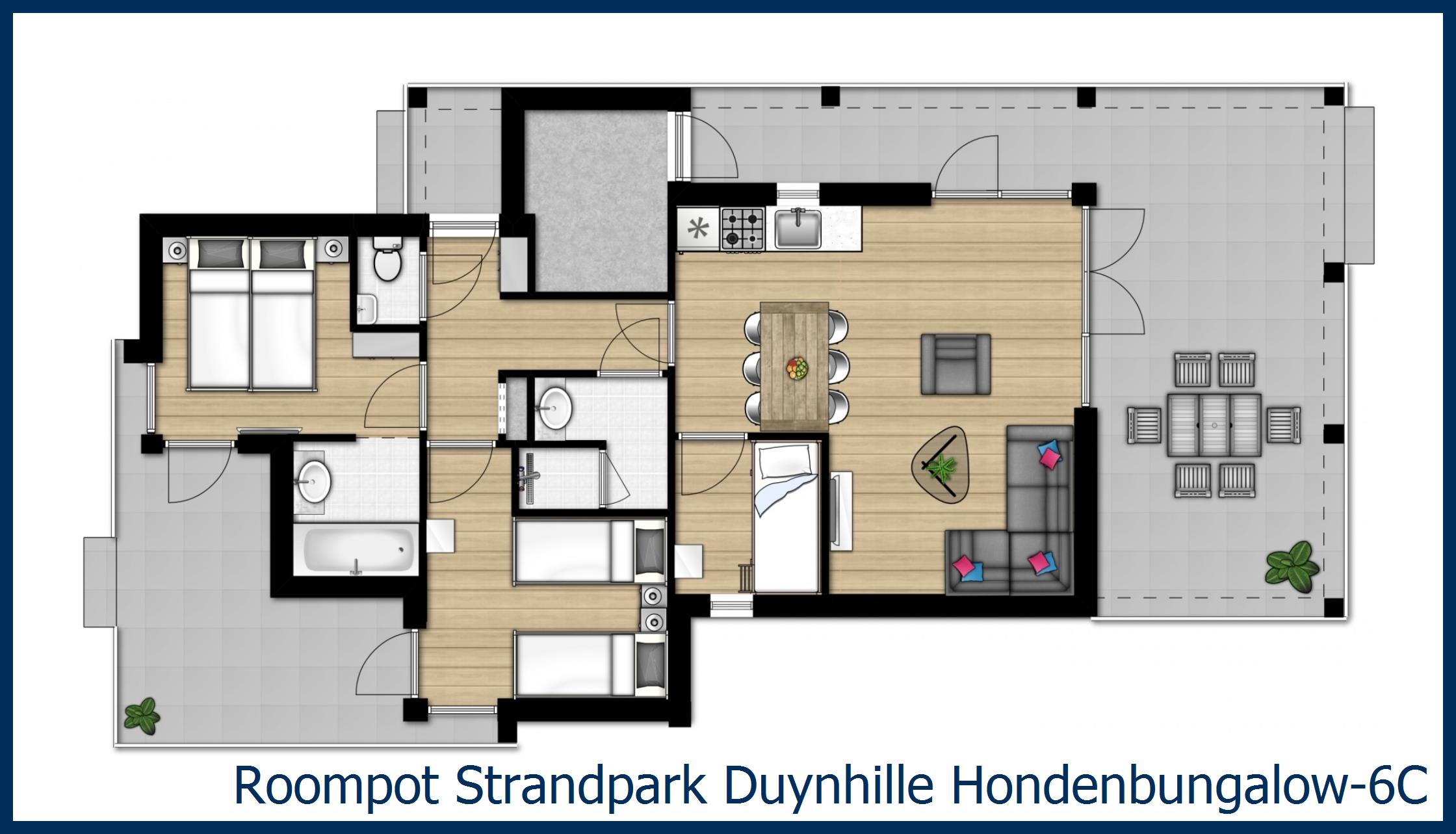 Bungalow Honden-6C in Strandpark Duynhille