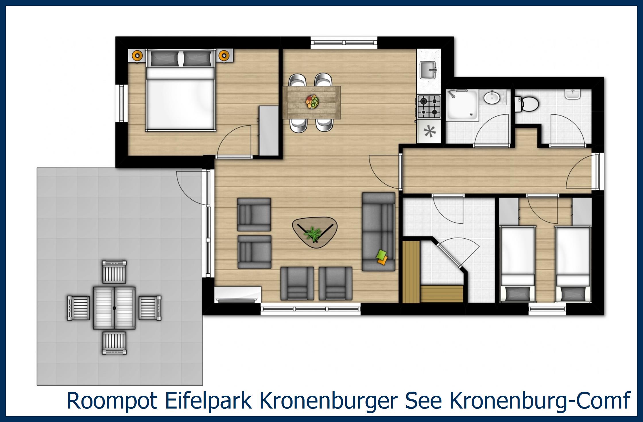 Bungalow Kronenburg-Comfort-met-Sauna-4 in Eifelpark Kronenburger See