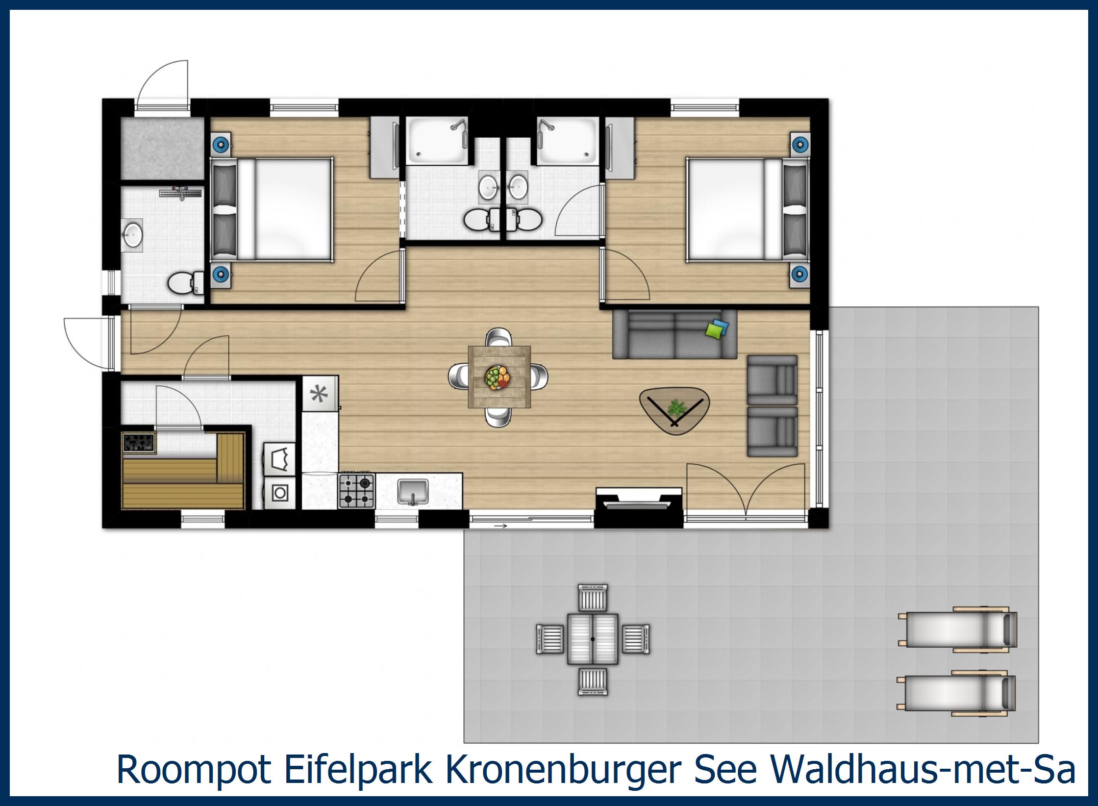 Bungalow Waldhaus-met-Sauna-4-Luxe in Eifelpark Kronenburger See